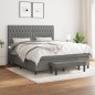 vidaXL Cama box spring con colchón tela gris oscuro 180x200 cm vidaXL Cama box spring con colchón tela gris oscuro 180x200 cm