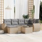 vidaXL Set sofás de jardín 7 piezas y cojines ratán sintético beige vidaXL Set sofás de jardín 7 piezas y cojines ratán sintético beige