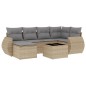 vidaXL Set sofás de jardín 7 piezas y cojines ratán sintético beige vidaXL Set sofás de jardín 7 piezas y cojines ratán sintético beige