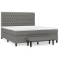vidaXL Cama box spring con colchón tela gris oscuro 180x200 cm vidaXL Cama box spring con colchón tela gris oscuro 180x200 cm