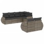 vidaXL Set de sofás de jardín 7 piezas con cojines ratán PE gris vidaXL Set de sofás de jardín 7 piezas con cojines ratán PE gris