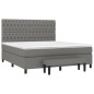 vidaXL Cama box spring con colchón tela gris oscuro 180x200 cm vidaXL Cama box spring con colchón tela gris oscuro 180x200 cm