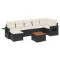 vidaXL Set de sofás de jardín 8 piezas y cojines ratán sintético negro vidaXL Set de sofás de jardín 8 piezas y cojines ratán sintético negro