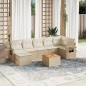 vidaXL Juego de sofás de jardín con cojines beige 8 pzas ratán PE vidaXL Juego de sofás de jardín con cojines beige 8 pzas ratán PE