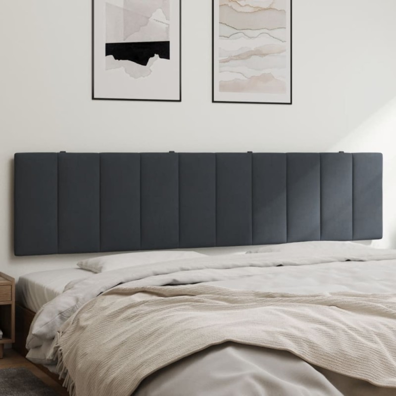 vidaXL Cabecero de cama acolchado terciopelo gris oscuro 200 cm vidaXL Cabecero de cama acolchado terciopelo gris oscuro 200 cm