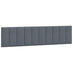 vidaXL Cabecero de cama acolchado terciopelo gris oscuro 200 cm