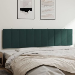 vidaXL Cabecero de cama acolchado terciopelo verde oscuro 200 cm