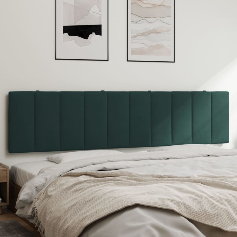 vidaXL Cabecero de cama acolchado terciopelo verde oscuro 200 cm vidaXL Cabecero de cama acolchado terciopelo verde oscuro 200 cm