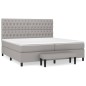 vidaXL Cama box spring con colchón tela gris claro 200x200 cm vidaXL Cama box spring con colchón tela gris claro 200x200 cm