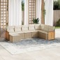 vidaXL Juego de sofás de jardín con cojines beige 8 pzas ratán PE vidaXL Juego de sofás de jardín con cojines beige 8 pzas ratán PE