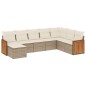 vidaXL Juego de sofás de jardín con cojines beige 8 pzas ratán PE vidaXL Juego de sofás de jardín con cojines beige 8 pzas ratán PE