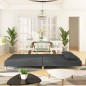 vidaXL Sofá cama de 2 plazas con dos almohadas tela gris oscuro vidaXL Sofá cama de 2 plazas con dos almohadas tela gris oscuro
