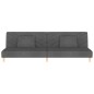 vidaXL Sofá cama de 2 plazas con dos almohadas tela gris oscuro vidaXL Sofá cama de 2 plazas con dos almohadas tela gris oscuro