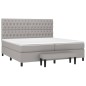 vidaXL Cama box spring con colchón tela gris claro 200x200 cm vidaXL Cama box spring con colchón tela gris claro 200x200 cm