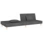 vidaXL Sofá cama de 2 plazas con dos almohadas tela gris oscuro vidaXL Sofá cama de 2 plazas con dos almohadas tela gris oscuro