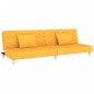 vidaXL Sofá cama de 2 plazas con dos almohadas tela color amarillo vidaXL Sofá cama de 2 plazas con dos almohadas tela color amarillo