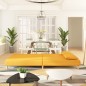 vidaXL Sofá cama de 2 plazas con dos almohadas tela color amarillo vidaXL Sofá cama de 2 plazas con dos almohadas tela color amarillo