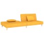 vidaXL Sofá cama de 2 plazas con dos almohadas tela color amarillo vidaXL Sofá cama de 2 plazas con dos almohadas tela color amarillo