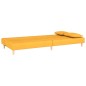 vidaXL Sofá cama de 2 plazas con dos almohadas tela color amarillo vidaXL Sofá cama de 2 plazas con dos almohadas tela color amarillo