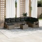 vidaXL Set de muebles de jardín 9 pzas y cojines ratán sintético gris vidaXL Set de muebles de jardín 9 pzas y cojines ratán sintético gris