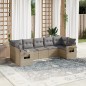 vidaXL Set sofás de jardín 7 piezas y cojines ratán sintético beige vidaXL Set sofás de jardín 7 piezas y cojines ratán sintético beige