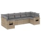 vidaXL Set sofás de jardín 7 piezas y cojines ratán sintético beige vidaXL Set sofás de jardín 7 piezas y cojines ratán sintético beige