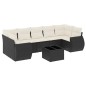 vidaXL Set de sofás de jardín 8 piezas y cojines ratán sintético negro vidaXL Set de sofás de jardín 8 piezas y cojines ratán sintético negro
