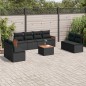 vidaXL Set de sofás de jardín 8 piezas y cojines ratán sintético negro vidaXL Set de sofás de jardín 8 piezas y cojines ratán sintético negro