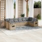 vidaXL Juego de sofás jardín con cojines beige 10 pzas ratán sintético vidaXL Juego de sofás jardín con cojines beige 10 pzas ratán sintético