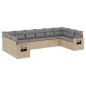 vidaXL Juego de sofás jardín con cojines beige 10 pzas ratán sintético vidaXL Juego de sofás jardín con cojines beige 10 pzas ratán sintético