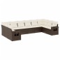 vidaXL Set de sofás de jardín 10 pzas y cojines ratán sintético marrón vidaXL Set de sofás de jardín 10 pzas y cojines ratán sintético marrón