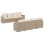 vidaXL Set de sofás de jardín 9 pzas con cojines ratán sintético beige vidaXL Set de sofás de jardín 9 pzas con cojines ratán sintético beige