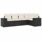 vidaXL Set de muebles de jardín 5 pzas y cojines ratán sintético negro vidaXL Set de muebles de jardín 5 pzas y cojines ratán sintético negro