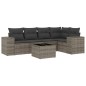 vidaXL Set de muebles de jardín 6 pzas y cojines ratán sintético gris vidaXL Set de muebles de jardín 6 pzas y cojines ratán sintético gris