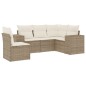vidaXL Juego de sofás jardín con cojines 5 pzas ratán sintético beige vidaXL Juego de sofás jardín con cojines 5 pzas ratán sintético beige