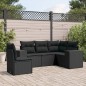 vidaXL Set de muebles de jardín 5 pzas y cojines ratán sintético negro vidaXL Set de muebles de jardín 5 pzas y cojines ratán sintético negro