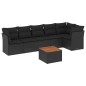vidaXL Set de comedor de jardín 7 pzas y cojines ratán sintético negro vidaXL Set de comedor de jardín 7 pzas y cojines ratán sintético negro