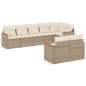 vidaXL Juego de sofás de jardín con cojines beige 8 pzas ratán PE vidaXL Juego de sofás de jardín con cojines beige 8 pzas ratán PE