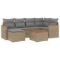vidaXL Set sofás de jardín 7 piezas y cojines ratán sintético beige