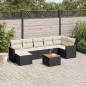 vidaXL Set de sofás de jardín 8 piezas y cojines ratán sintético negro vidaXL Set de sofás de jardín 8 piezas y cojines ratán sintético negro