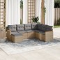 vidaXL Set sofás de jardín 7 piezas y cojines ratán sintético beige vidaXL Set sofás de jardín 7 piezas y cojines ratán sintético beige