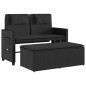 vidaXL Sillón reclinable de jardín con cojines ratán sintético negro vidaXL Sillón reclinable de jardín con cojines ratán sintético negro