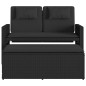 vidaXL Sillón reclinable de jardín con cojines ratán sintético negro vidaXL Sillón reclinable de jardín con cojines ratán sintético negro