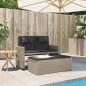 vidaXL Sillón reclinable de jardín con cojines ratán sintético gris