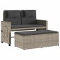 vidaXL Sillón reclinable de jardín con cojines ratán sintético gris
