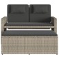 vidaXL Sillón reclinable de jardín con cojines ratán sintético gris
