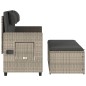 vidaXL Sillón reclinable de jardín con cojines ratán sintético gris
