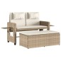 vidaXL Sillón reclinable de jardín con cojines ratán sintético beige vidaXL Sillón reclinable de jardín con cojines ratán sintético beige
