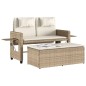 vidaXL Sillón reclinable de jardín con cojines ratán sintético beige vidaXL Sillón reclinable de jardín con cojines ratán sintético beige