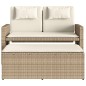 vidaXL Sillón reclinable de jardín con cojines ratán sintético beige vidaXL Sillón reclinable de jardín con cojines ratán sintético beige